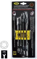 Jbm 50754 - SET 4 LLAVES TORX COMBINADAS ARTICULADAS