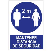 Jbm 14810 - POSTER CARTULINA  A3 CON "MANTENER LA DISTANCIA DE SEGURIDAD