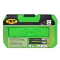 Jbm 53915 - SET DE 6 VASOS 1/2" TORX TIPO E EXTRA LARGOS CINCADO