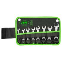 Jbm 54110 - SET DE 8 LLAVES COMBINADAS CORTAS CON TRINQUETE